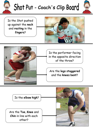 Shot Put Peer Assessment work sheet and coaching card | Teaching Resources