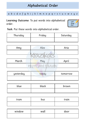 alphabetical order teaching resources