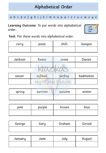 Alphabetical Order | Teaching Resources