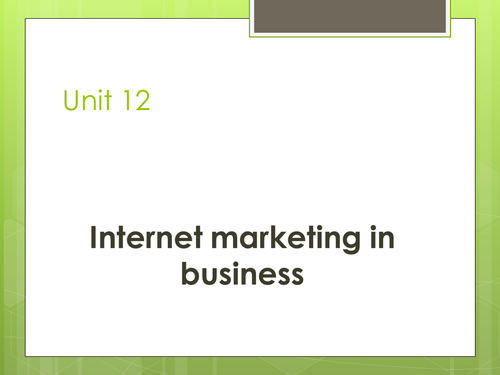 BTEC Level 3 Business Studies Unit 12 Internet Market Research  P1 P2