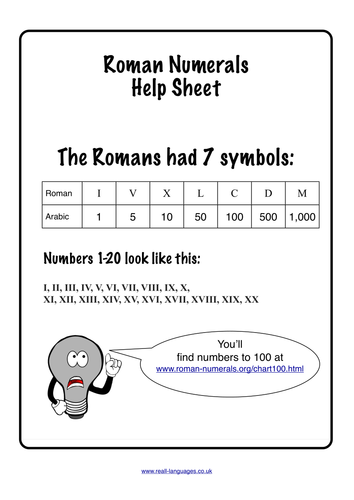 roman numerals problem solving ks2