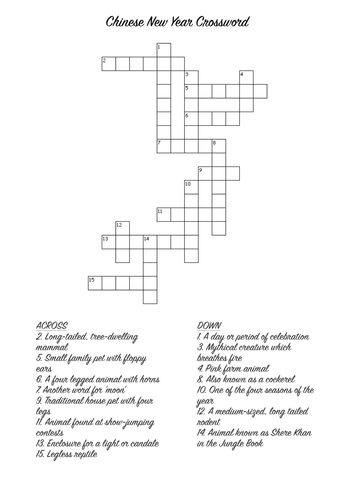 Chinese New Year Word Search and Crossword Puzzles | Teaching Resources