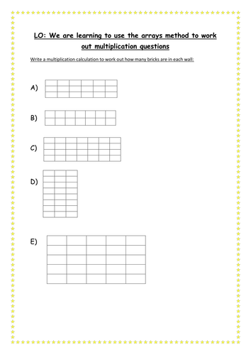 Year 1 - Multiplication method - Arrays