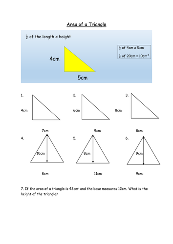 Area of triangles and parallelograms | Teaching Resources