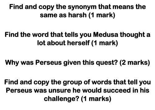 Greek myths Perseus and Medusa 3 way differentiated guided reading ...