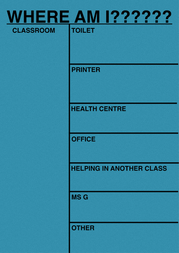 Leaving the classroom name chart | Teaching Resources