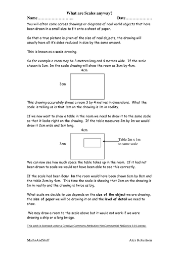 Scale Worksheets | Teaching Resources