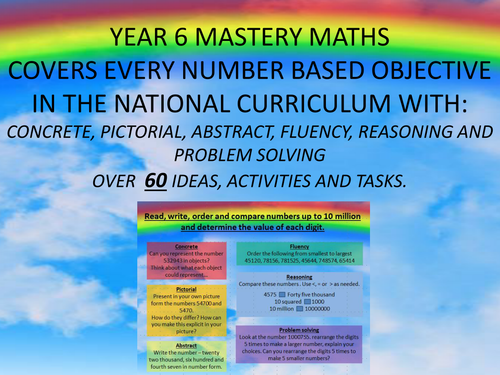 YEAR 6 MASTERY MATHS COVERS EVERY number based  OBJECTIVE