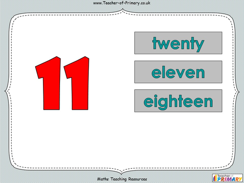 Number Words - Eleven to Twenty | Teaching Resources