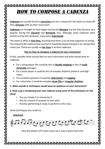 How to Compose a Cadenza