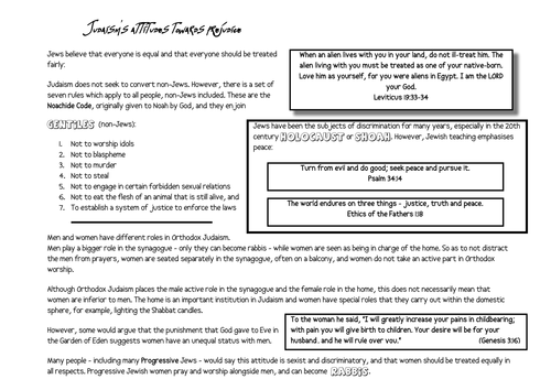 Jewish Attitudes towards Prejudice