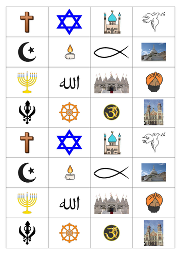 Re Religious Symbol Match Activity Teaching Resources 6495