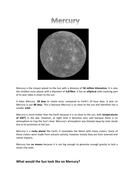 Solar System Activity | Teaching Resources