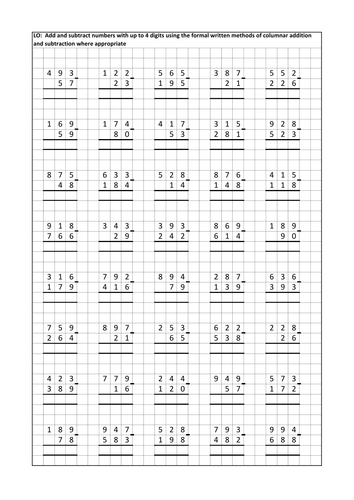 worksheet generator addition and subtraction