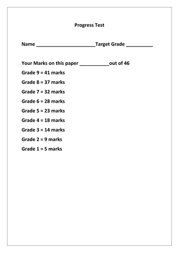 Computing progress test 9-1 grades