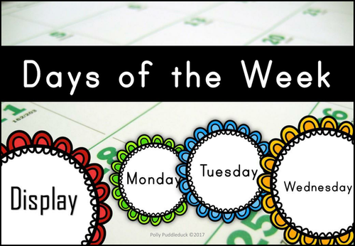 Days of the Week Display | Teaching Resources