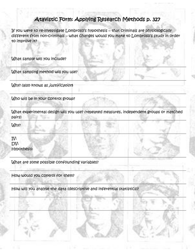 AQA Forensic Psychology: Biological Explanations - Atavistic Form ...