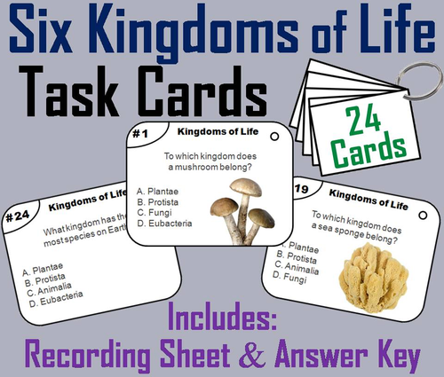 The Six Kingdoms of Life Task Cards
