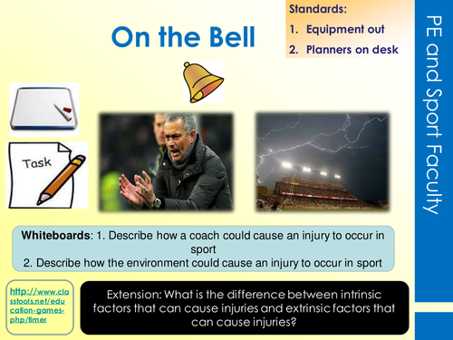 Reducing the risk of sports injuries LO1 Lessons Bundle