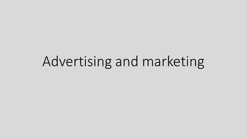 The Media - Advertising and marketing techniques KS3 lesson