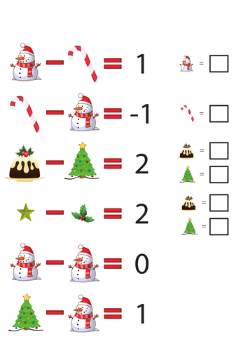 Maths: Christmas subtraction codes