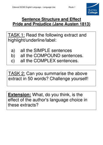 Edexcel GCSE (9-1) 19th Century Fiction Scheme - Session 7