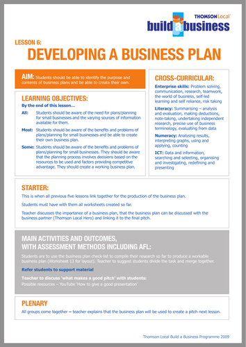 business plan template gcse