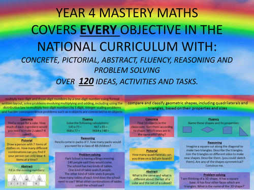 YEAR 4 MASTERY MATHS COVERS EVERY OBJECTIVE