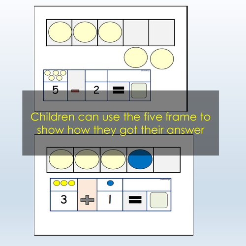 Addition and Subtraction Practical Activities, Numbers 0 to 5, Five