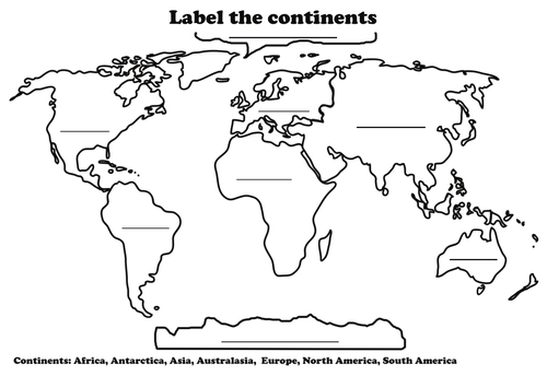 Label The Continents | Teaching Resources