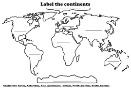 Label the continents | Teaching Resources