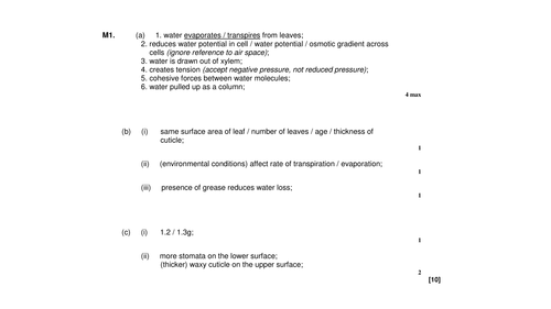 NEW AQA AS Biology 7.9 Investigating transport in plants