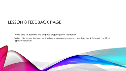 HTML and Dreamweaver Feedback Page