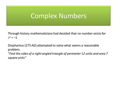 Introduction to Complex Numbers