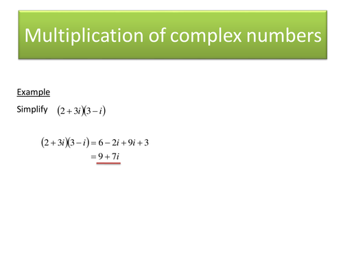 Multiplying and Dividing Complex numbers