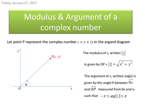 The Modulus argument form of Complex numbers