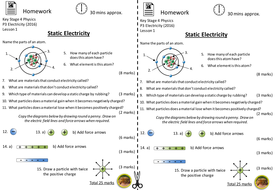Static electricity worksheet tes picture