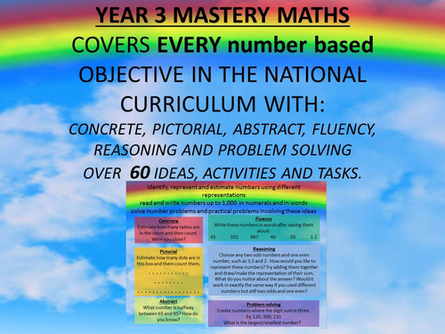 YEAR 3 MASTERY MATHS COVERS EVERY number based OBJECTIVE CPA