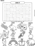 The Letter R Word Search  Teaching Resources