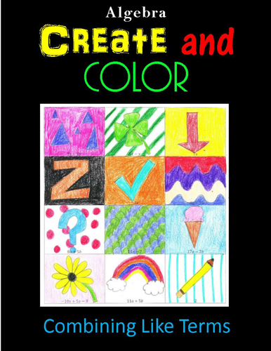 Combining Like Terms Create and Color | Teaching Resources