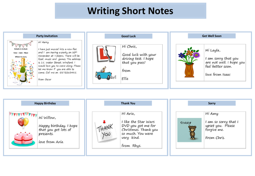 Entry Level English: Writing Short Notes | Teaching Resources