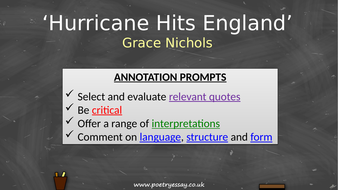 Grace Nichols - 'Hurricane Hits England'- Annotation ...