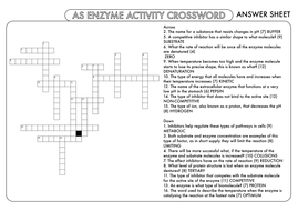 A Level Biology: Crossword Pack on Enzyme Structure and Activity