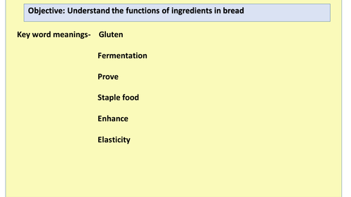 Bread making key terms food preparation and Nutrition Food technology ...