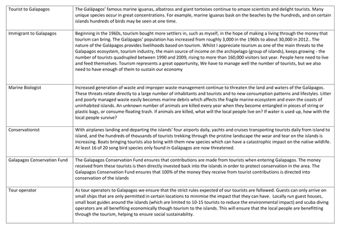 Tourism in the Galapagos | Teaching Resources