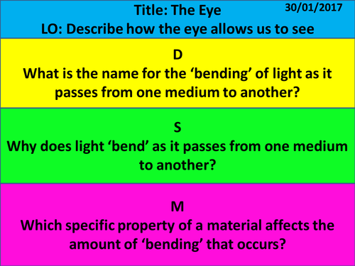 New KS3 Exploring Science - Year 8 - Light - L6 The Eye