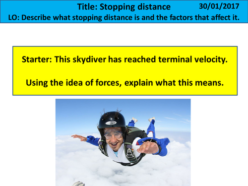 NEW KS4 AQA 2016 - Physics - Chapter 1 - Energy - Stopping Distance & Friction
