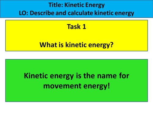 NEW KS4 AQA 2016 - Physics - Chapter 1 - Energy - Kinetic Energy