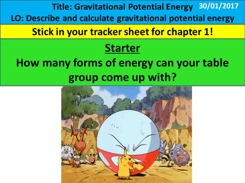 NEW KS4 AQA 2016 - Physics - Chapter 1 - Energy - Gravitational Potential Energy