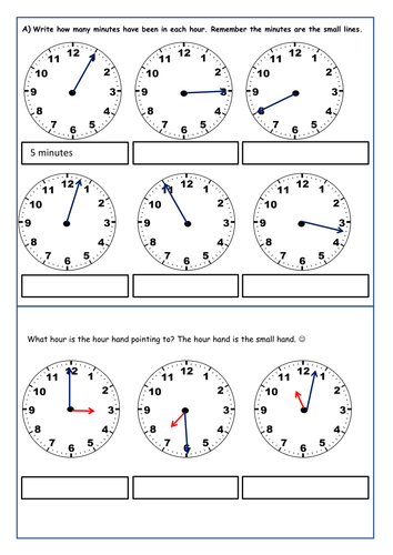 time worksheets and homework task for year 3 teaching